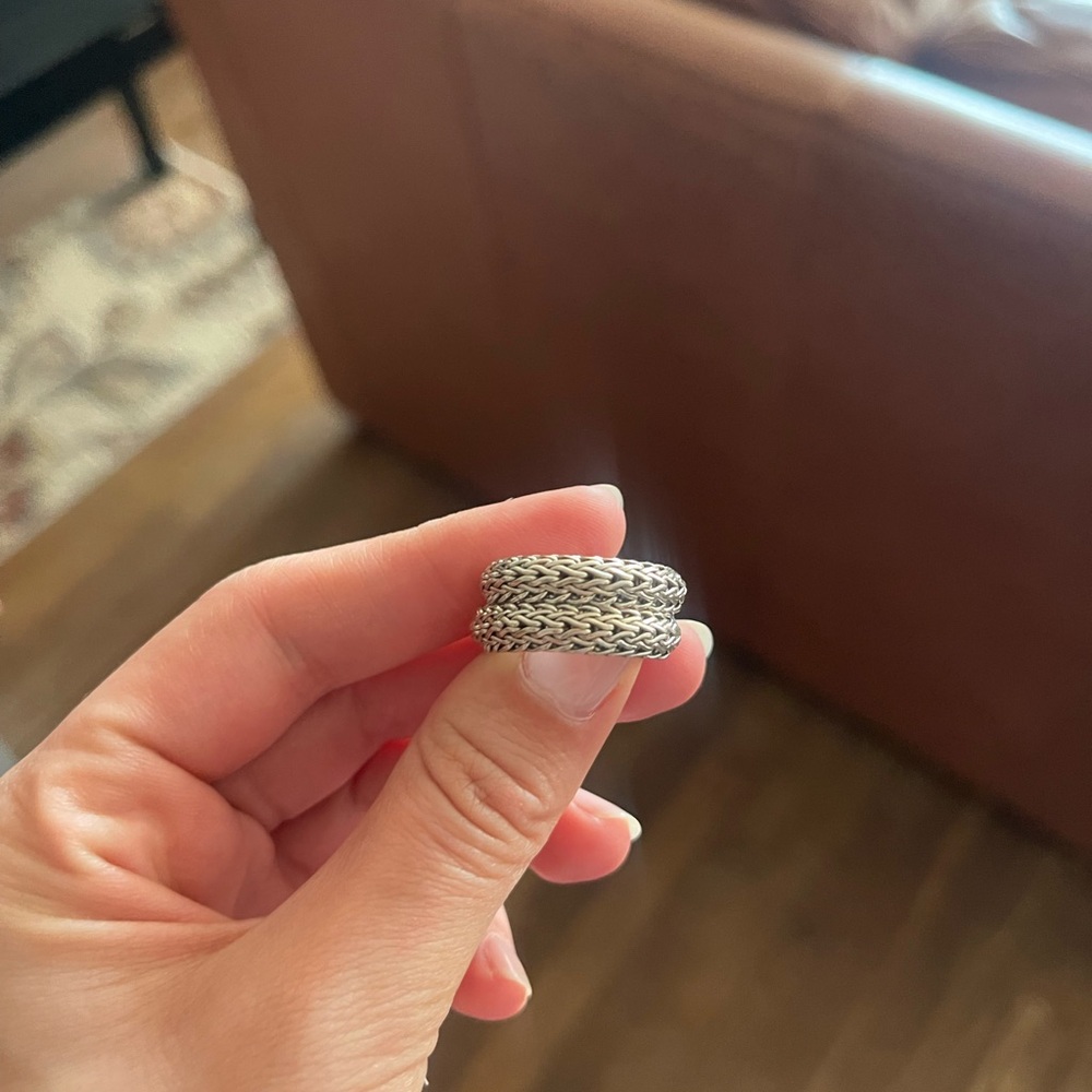 John Hardy 18K Gold and Sterling Silver Braided Ring - Picture 12 of 13